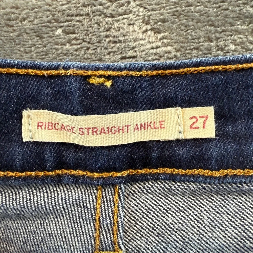 Levi's Women's Jeans Ribcage Straight Ankle Size‎ 27 High Waist Distressed